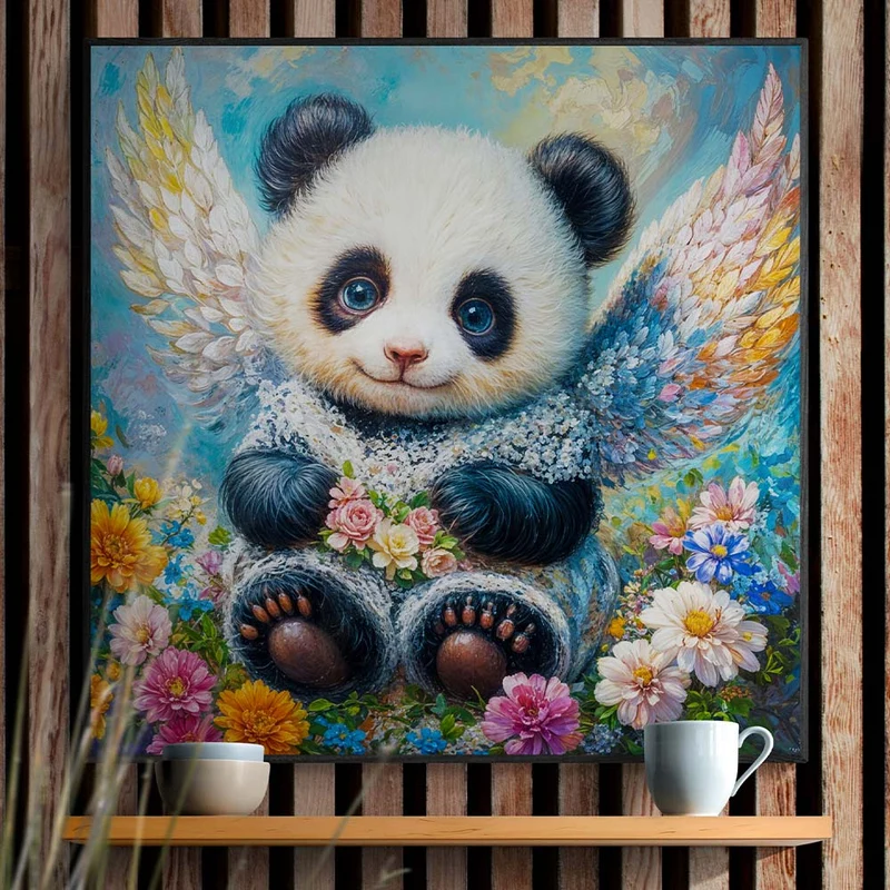 5D Diamond Painting - Blumiger Pandawächter