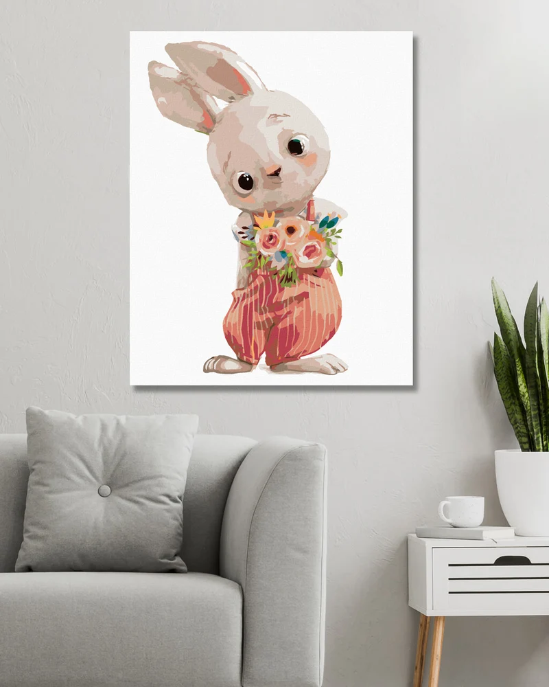 Diamond painting - KANINCHEN MIT BLUMEN