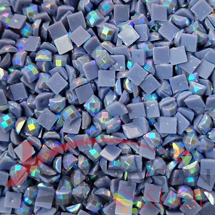 DMC 161 Petrol Blue DK - eckige Steine - Aurora Borealis (AB) - Diamond Painting