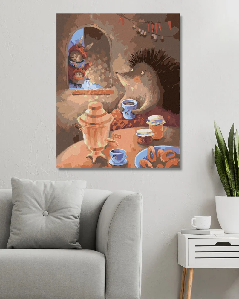 Diamond painting - DER HASE KAM, UM DEN IGEL ZU SEHEN