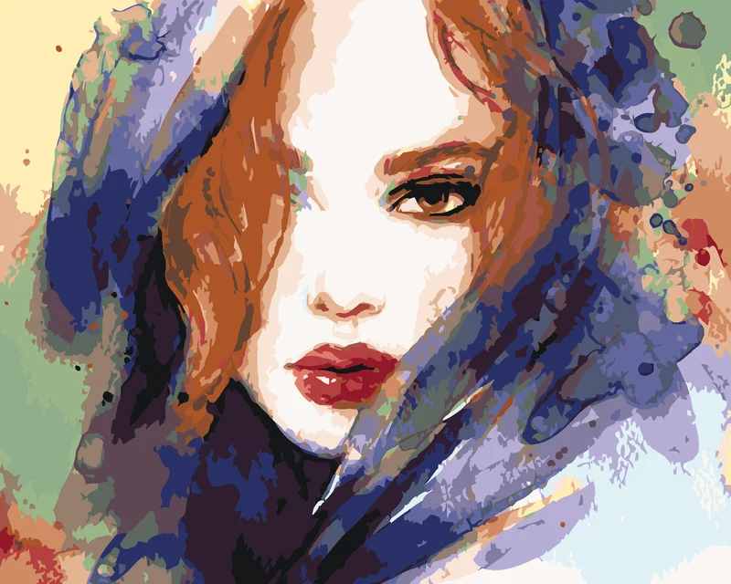 Diamond painting - FRAU MIT ROTEN HAAREN