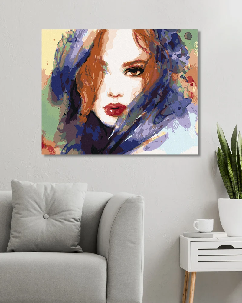 Diamond painting - FRAU MIT ROTEN HAAREN