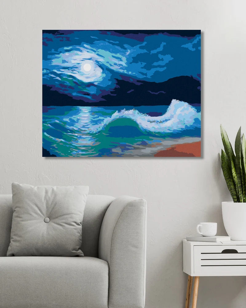 Diamond painting - MEERESLANDSCHAFT MIT MONDLICHT