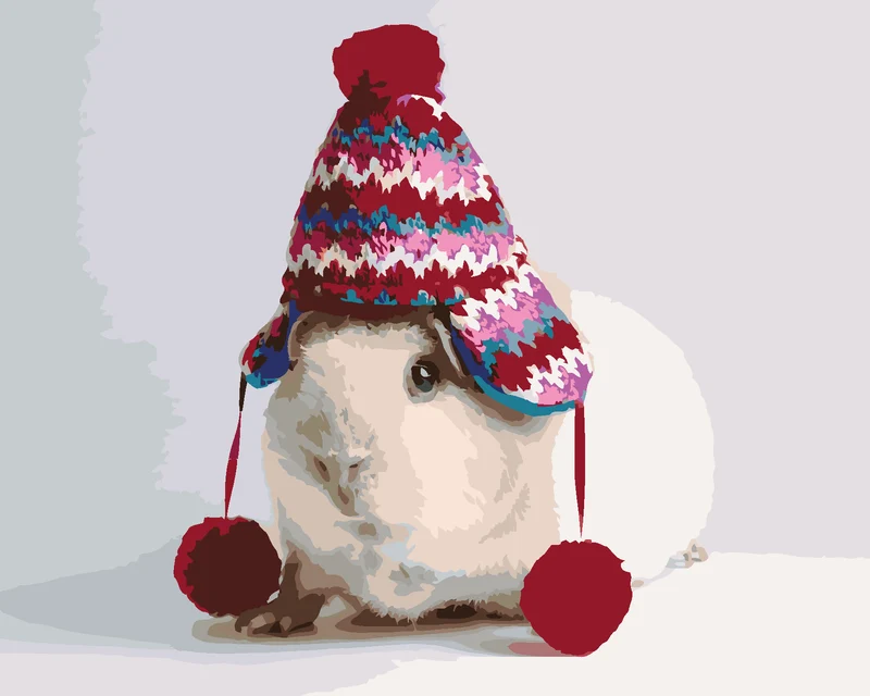 Diamond painting - MEERSCHWEINCHEN MIT WEIHNACHTSMÜTZE