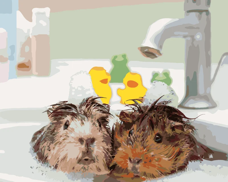 Diamond painting - MEERSCHWEINCHEN IM WASSER
