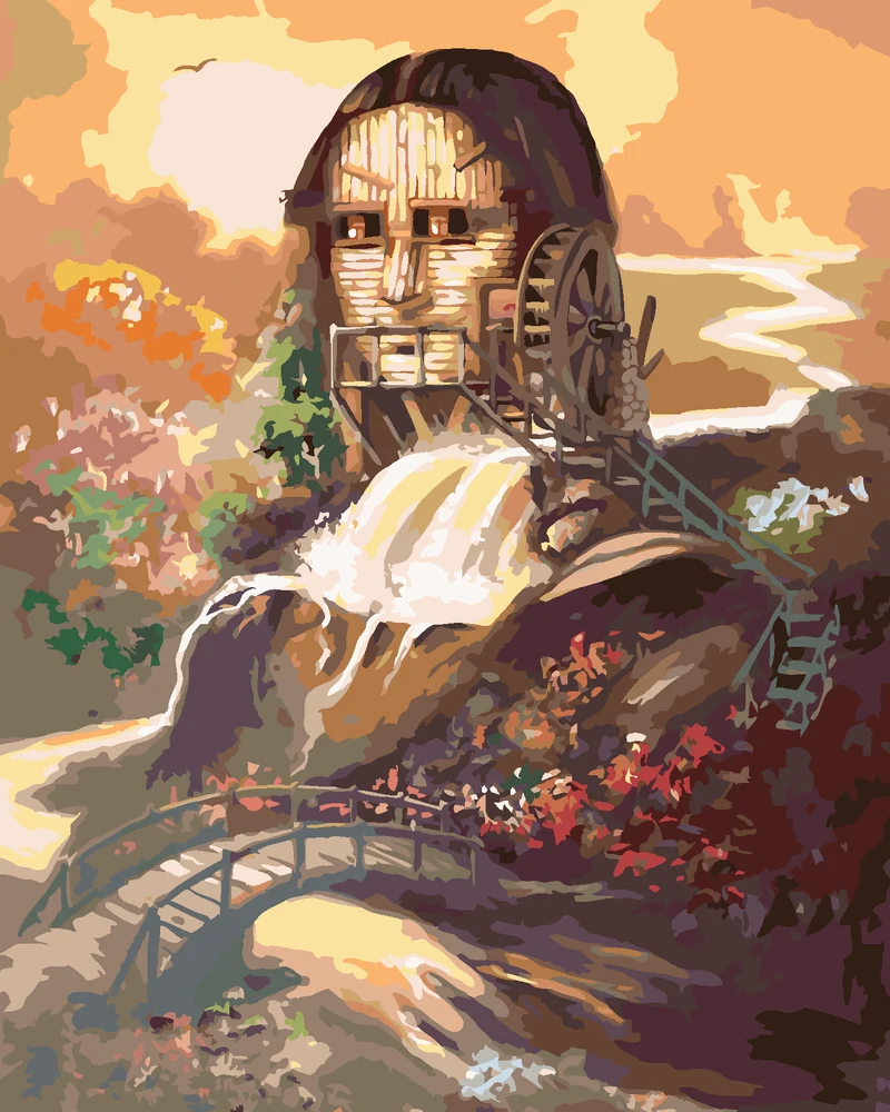 Diamond painting - MONA LISA UND DIE WASSERMÜHLE (D. RUSTY RUST)