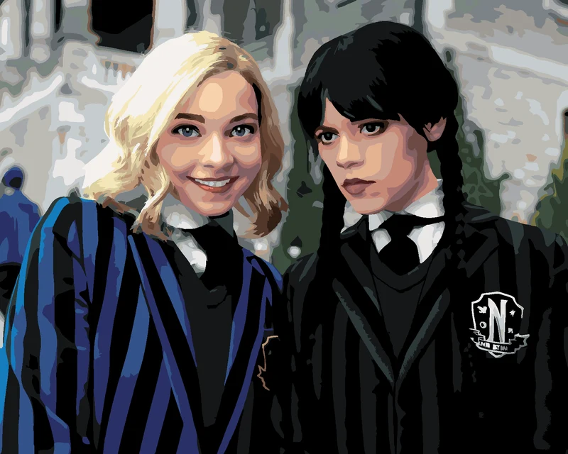 Diamond painting - WEDNESDAY ADDAMS UND ENID