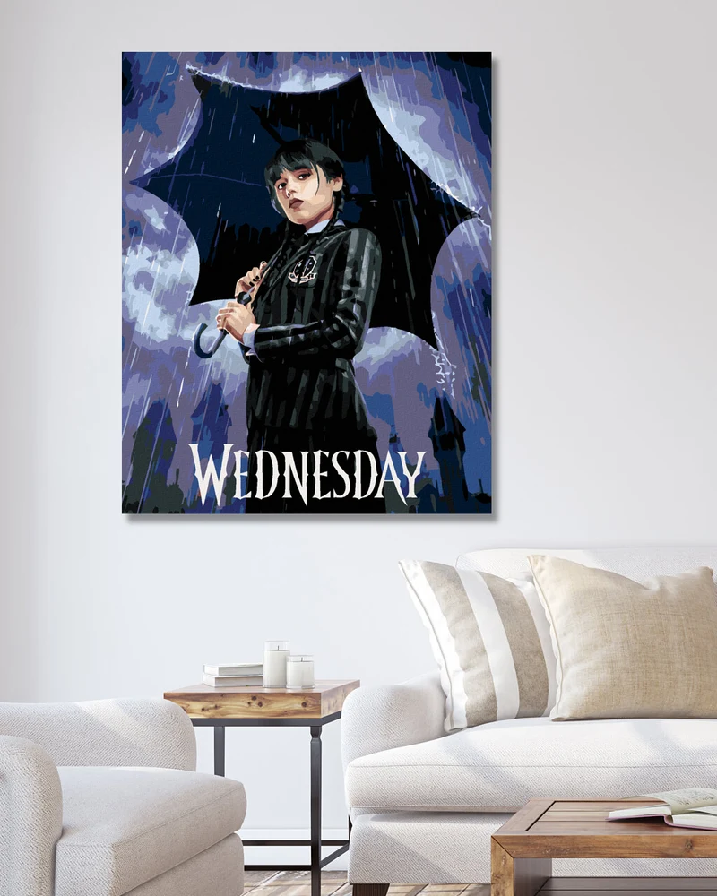 Diamond painting - WEDNESDAY ADDAMS AUF DEM PLAKAT