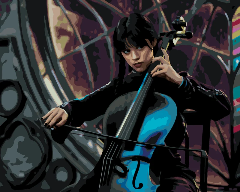 Diamond painting - WEDNESDAY SPIELT AUF DEN KLEINBASS