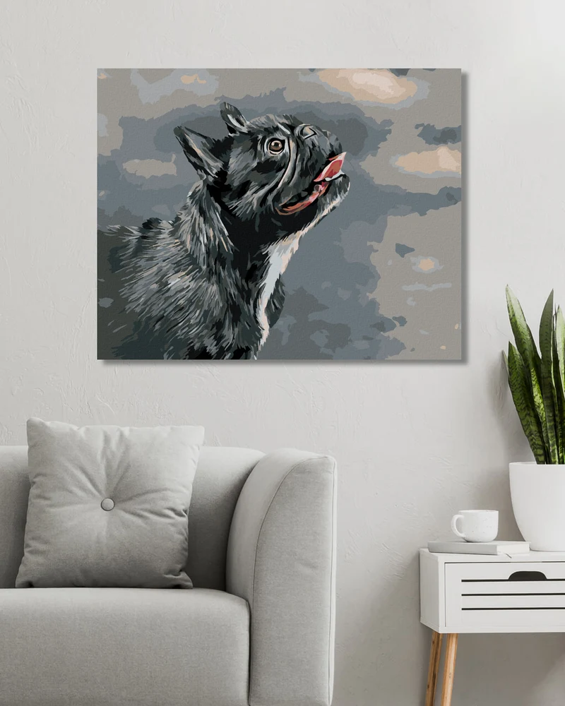 Diamond painting - HOCHSCHAUENDE FRANZÖSISCHE BULLDOGGE