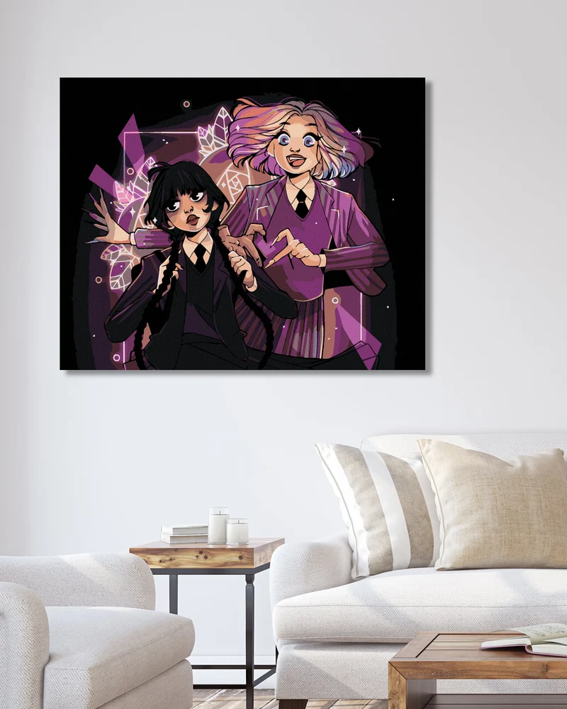 Diamond painting - WEDNESDAY UND AUFGEREGTE ENID