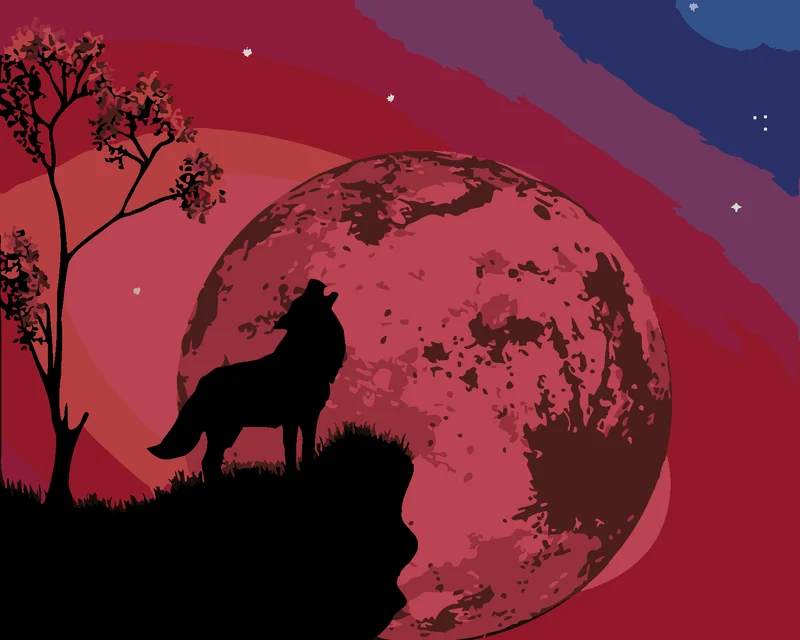 Diamond painting - HEULENDER WOLF AUF EINEM RIFF