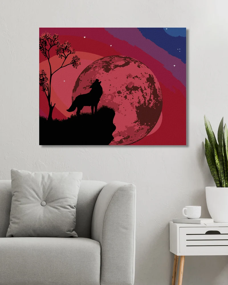 Diamond painting - HEULENDER WOLF AUF EINEM RIFF