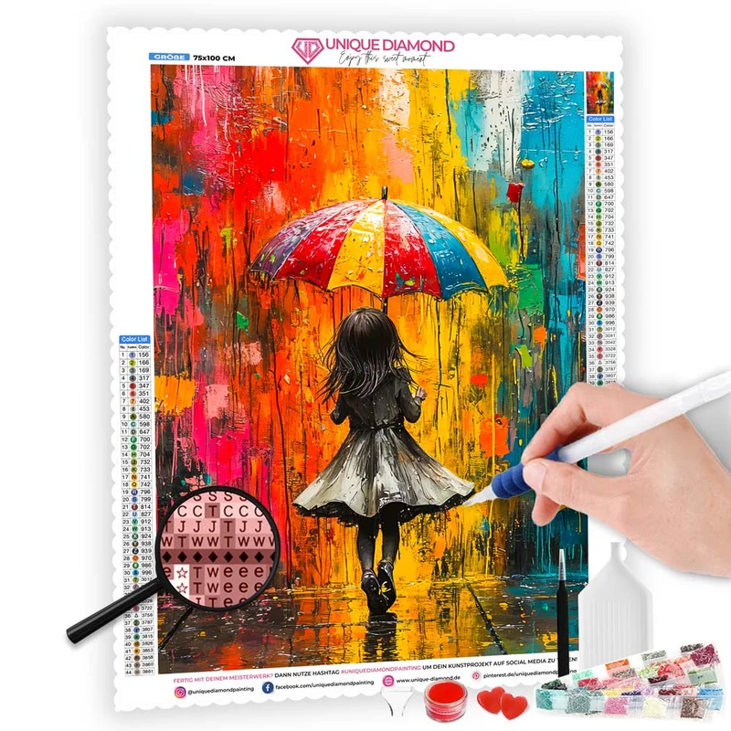 5D Diamond Painting – Mila im Farbenspiel