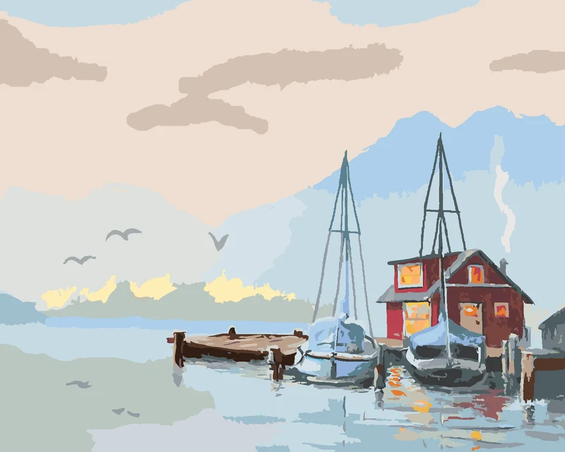 Diamond painting - STEG UND SEGELBOOTE (D. RUSTY RUST)