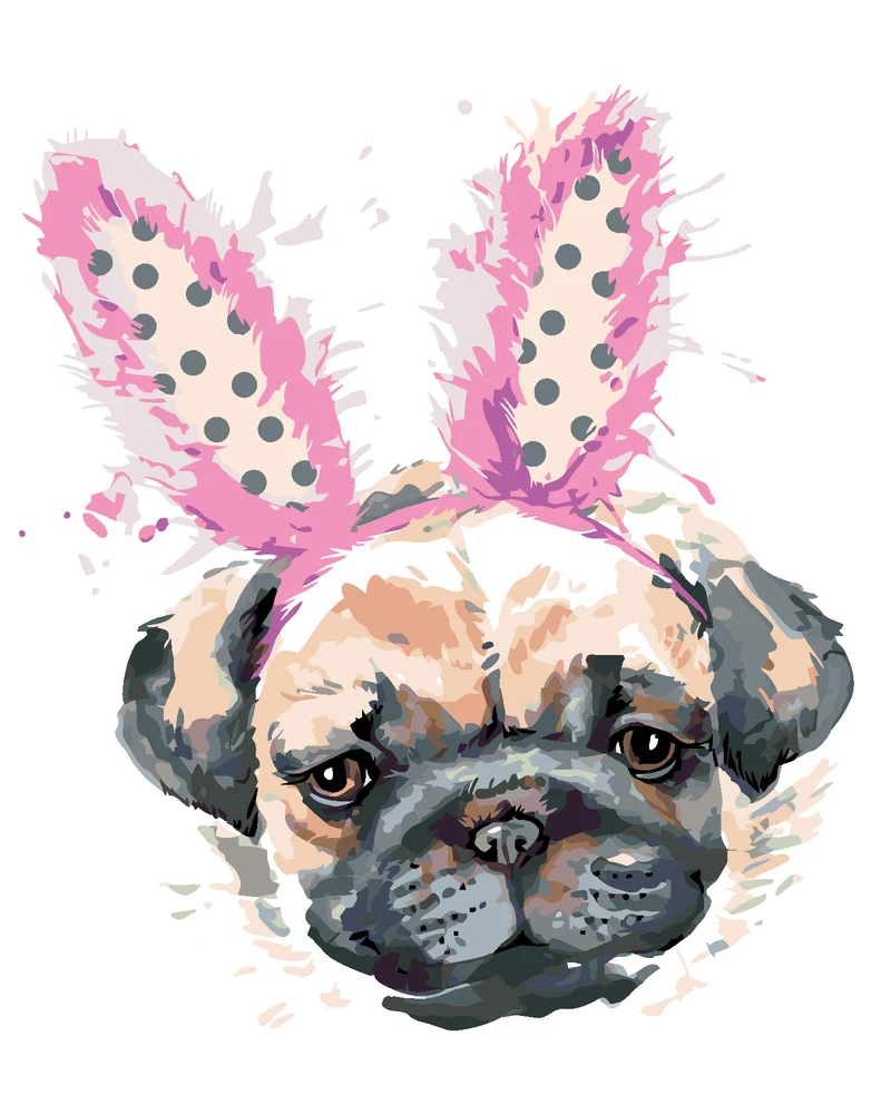 Diamond painting - MOPS MIT STIRNBAND