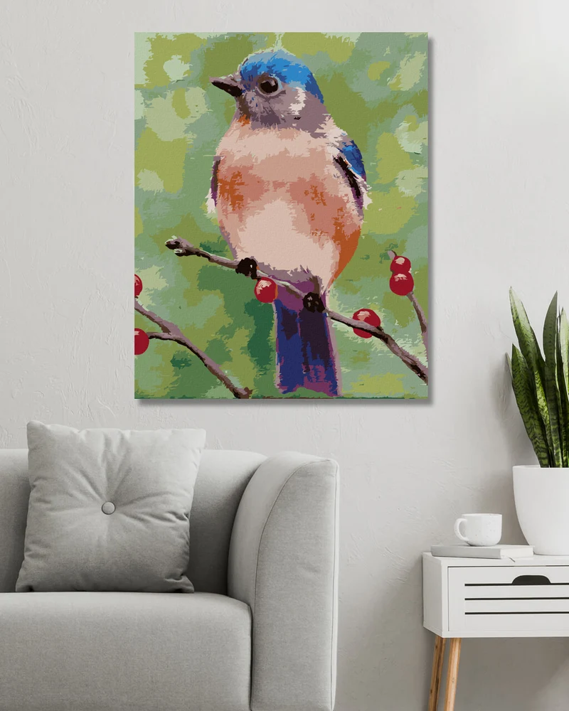 Diamond painting - BLAUER VÖGELCHEN AUF EINEM ZWEIG (MYROSLAVA VOLOSCHUK)