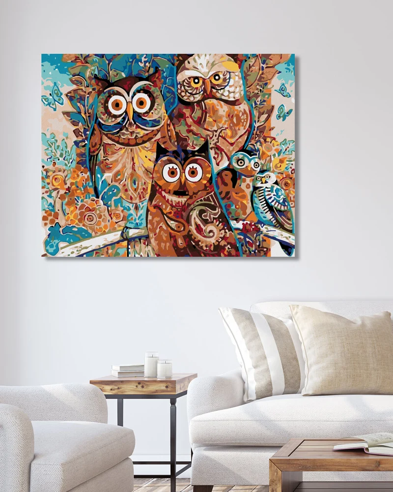 Diamond painting - GEMUSTERTE EULEN