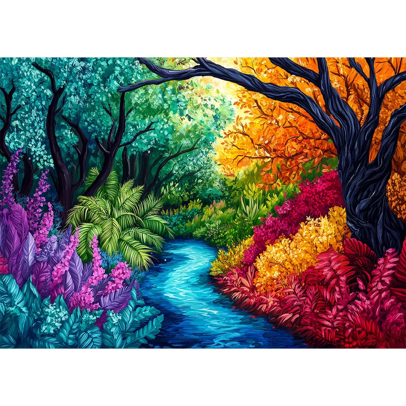 5D Diamond Painting – Fantastischer Wald der vier Jahreszeiten