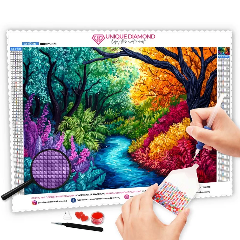 5D Diamond Painting – Fantastischer Wald der vier Jahreszeiten
