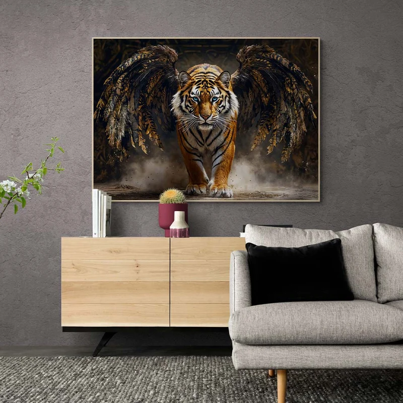 5D Diamond Painting – Tiger mit Flügeln der Macht