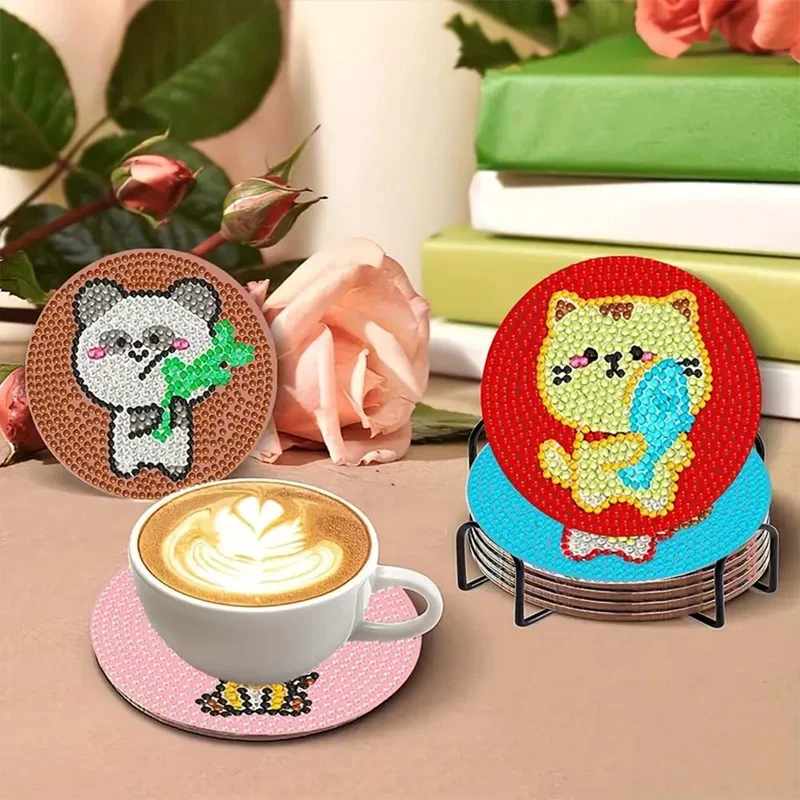 5D Diamond Painting Untersetzer – Tierischer Spaß
