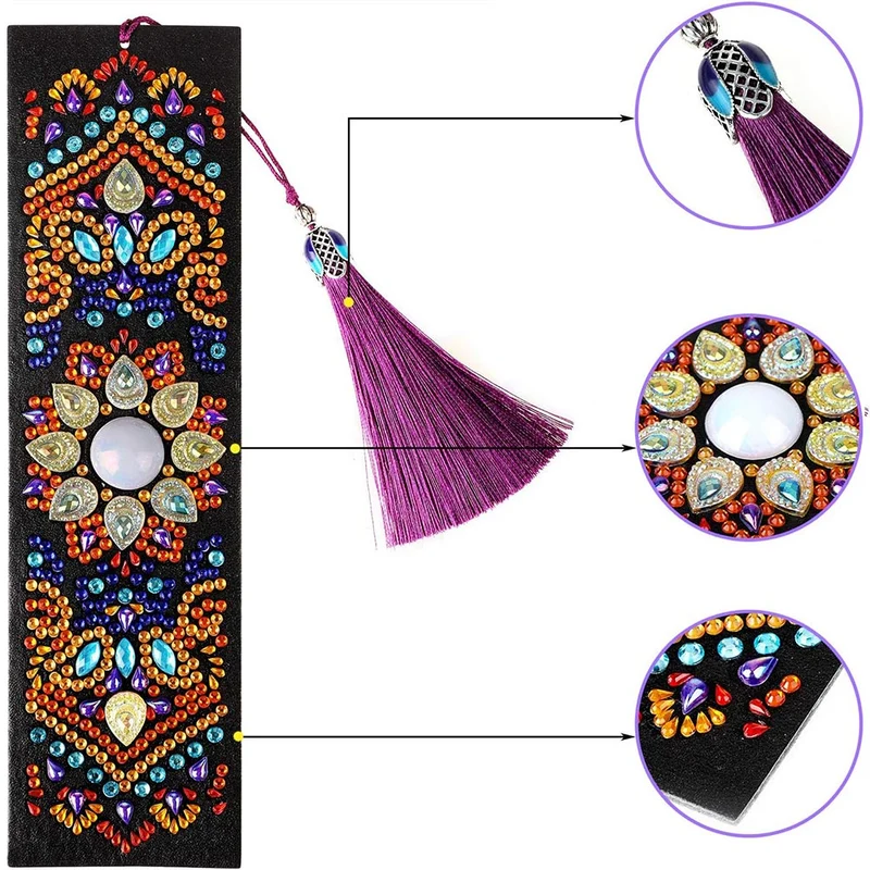 Diamond Painting Lesezeichen Mandala Blumen