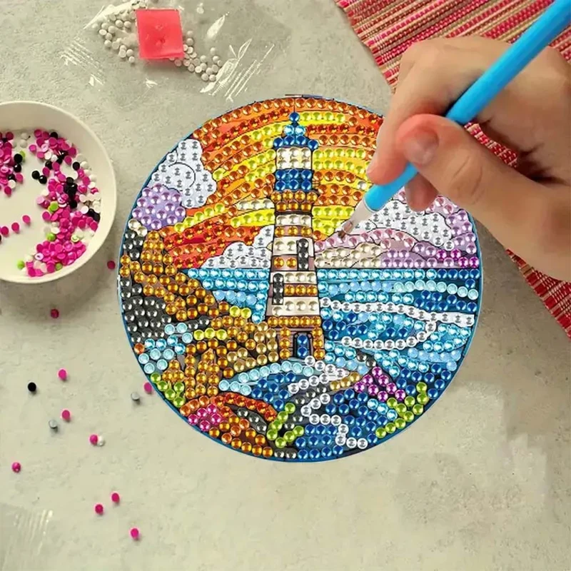 5D Diamond Painting Untersetzer – Küstenlichter