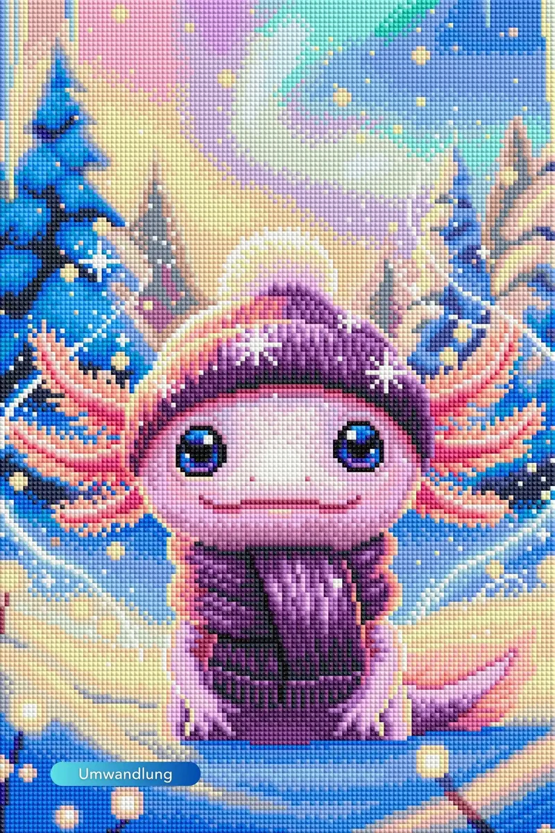 Diamond Painting - Axolotl im Urlaub