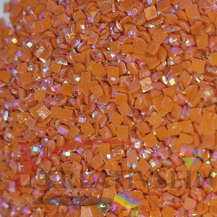 DMC 720 Orange Spice DK- eckige Steine - Aurora Borealis (AB) - Diamond Painting