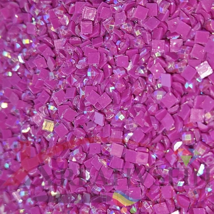 DMC 718 Plum- eckige Steine - Aurora Borealis (AB) - Diamond Painting