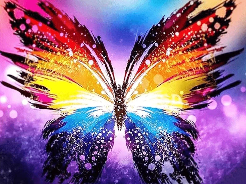 Bunter Schmetterling - 5D DIY Diamond Painting