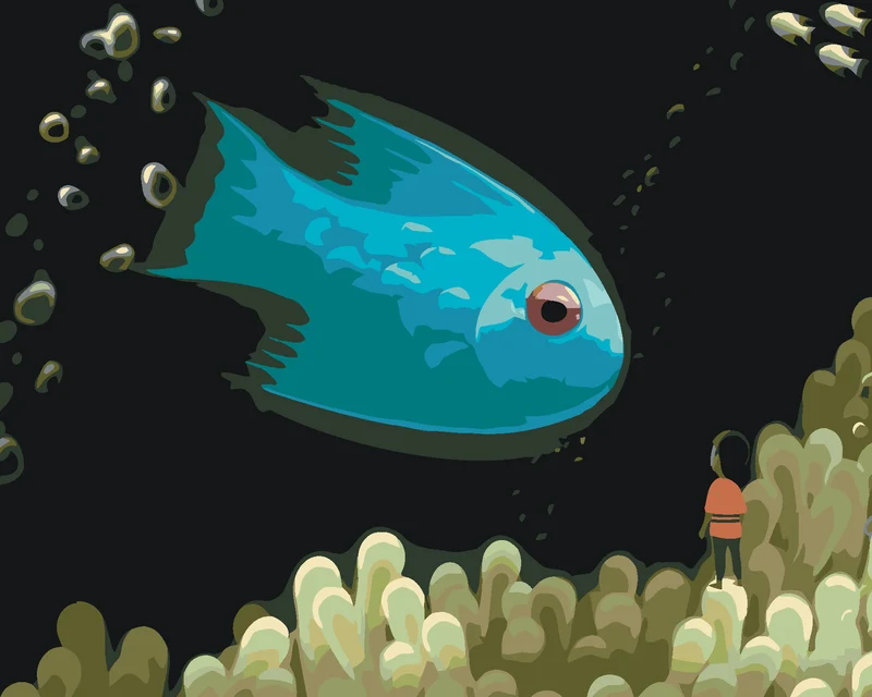 Diamond painting - BLAUER FISCH