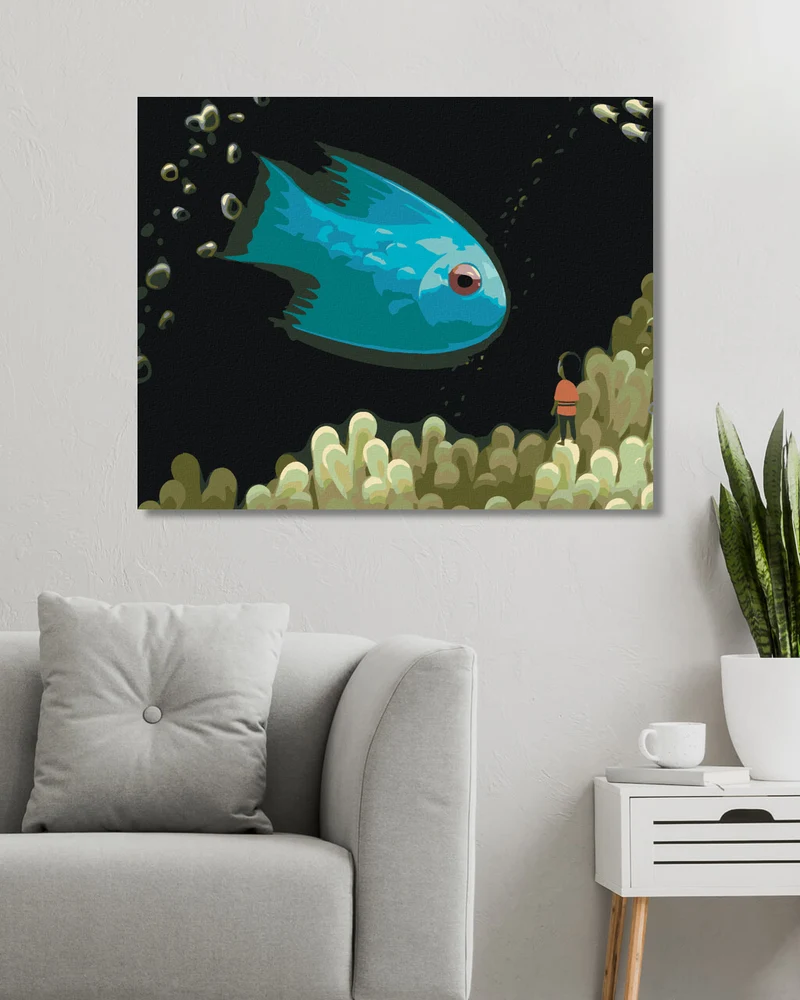 Diamond painting - BLAUER FISCH
