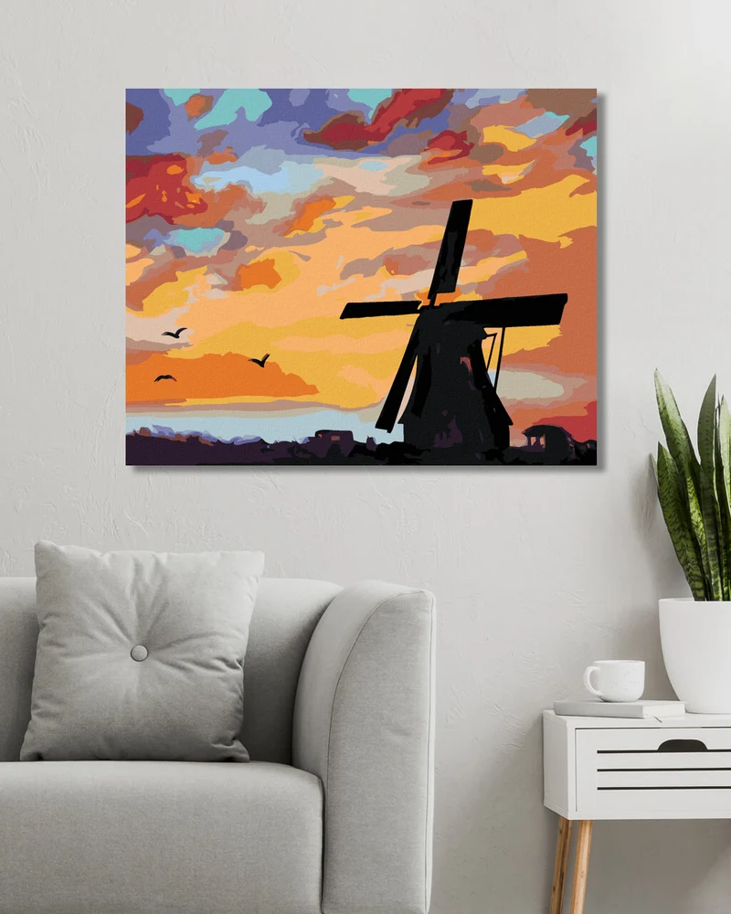 Diamond painting - MÜHLE UND HIMMELSRÖTE (D. RUSTY RUST)