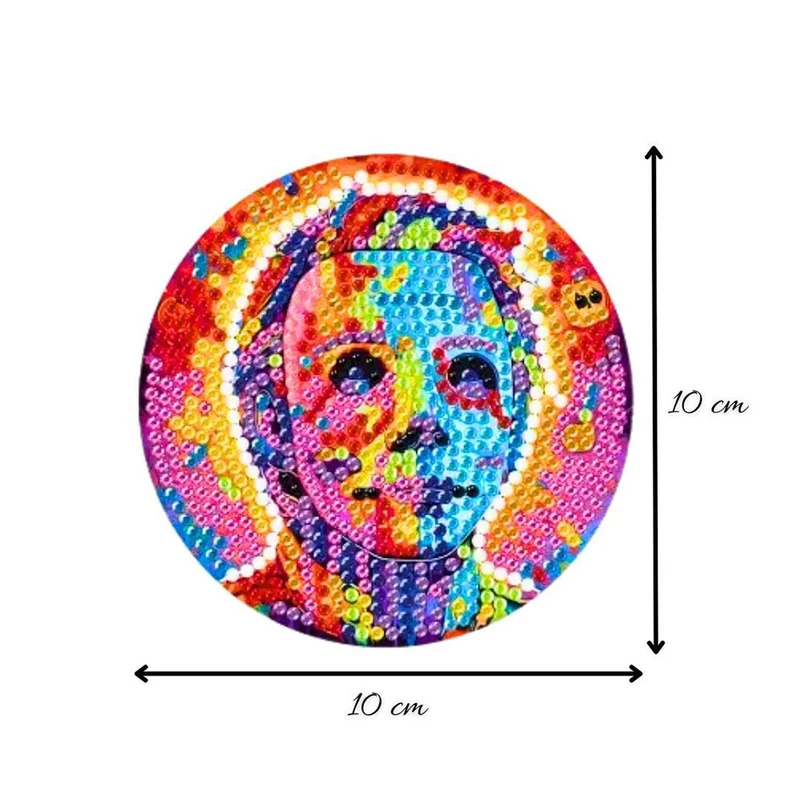 5D Diamond Painting Untersetzer – Horror Figuren im Neon-Look