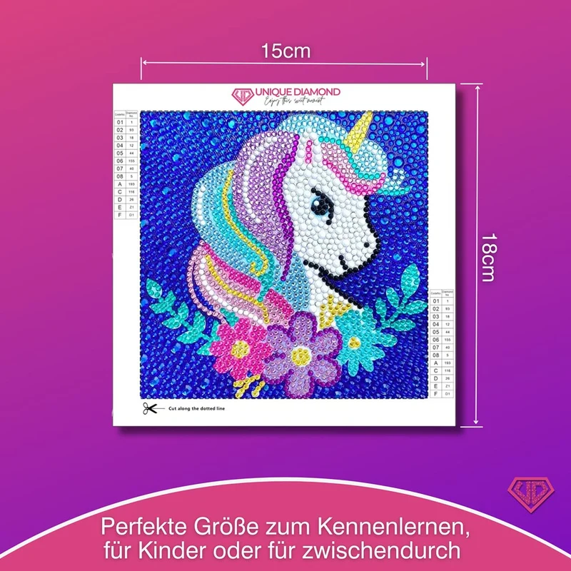 5D Diamond Painting Einhorn Magie mit Strasssteinchen