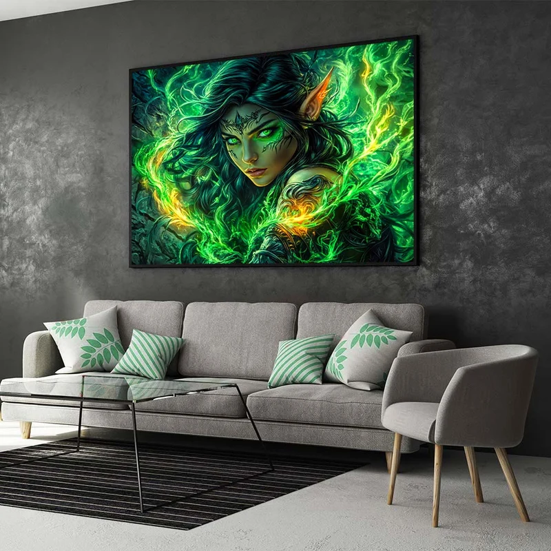 5D Diamond Painting – Elfenmagie in Grün