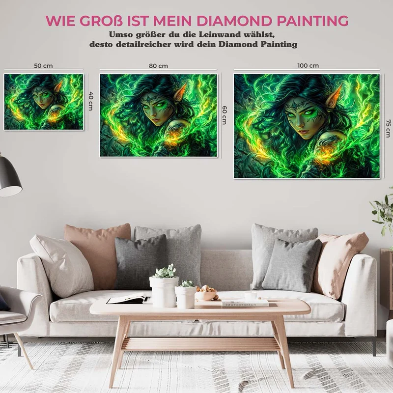 5D Diamond Painting – Elfenmagie in Grün