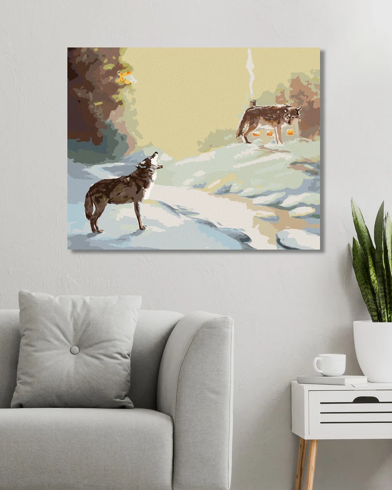 Diamond painting - HEULENDER WOLF UND FLUSS (D. RUSTY RUST)