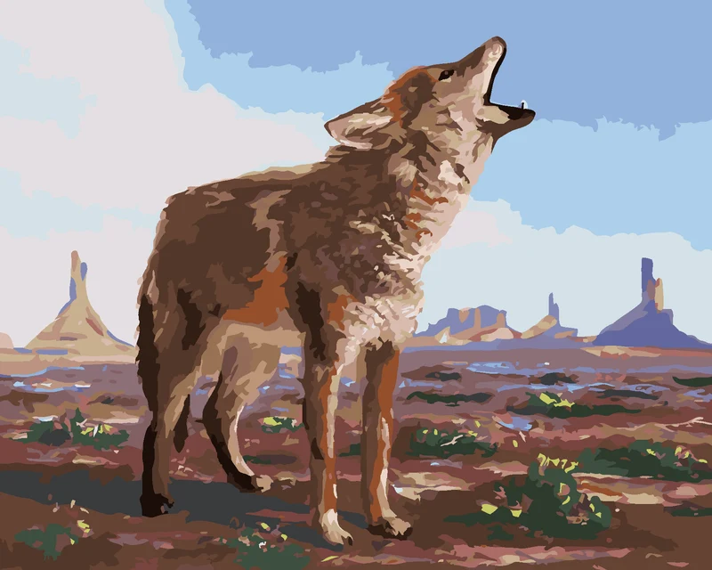 Diamond painting - HEULENDER KOJOTE (D. RUSTY RUST)