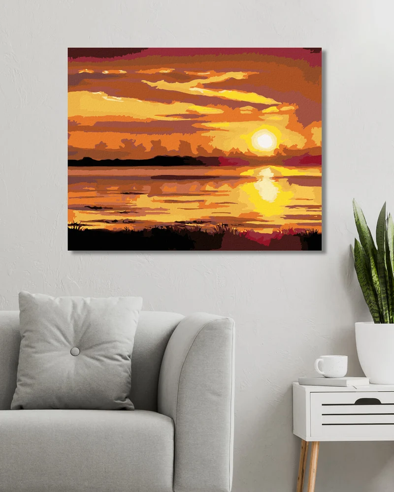 Diamond painting - SONNENUNTERGANG ÜBER DEM FLUSS (D. RUSTY RUST)