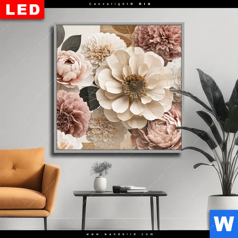 Wechselmotiv Acrylglas Canvalight® DIA | Rosé Garden | Quadrat