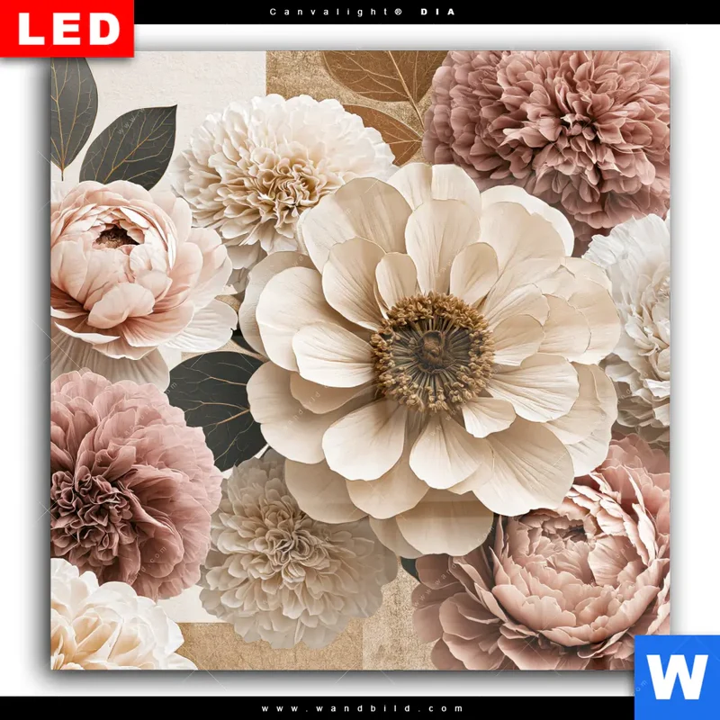 Wechselmotiv Acrylglas Canvalight® DIA | Rosé Garden | Quadrat