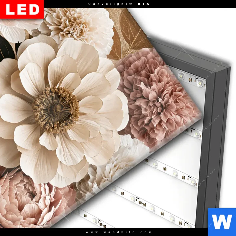 Wechselmotiv Acrylglas Canvalight® DIA | Rosé Garden | Quadrat