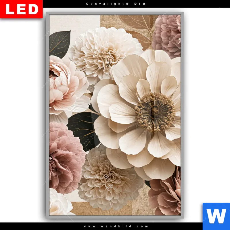 Leuchtbild Acrylglas Canvalight® DIA | Rosé Garden | Hochformat