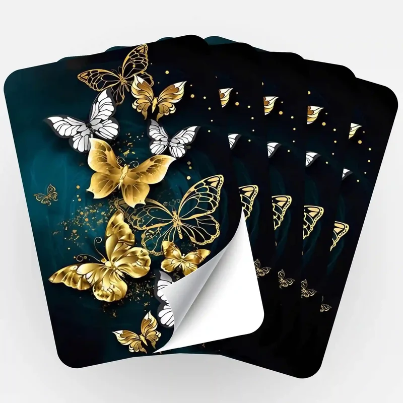 Aufkleber 5er-Set - Goldene Schmetterlinge