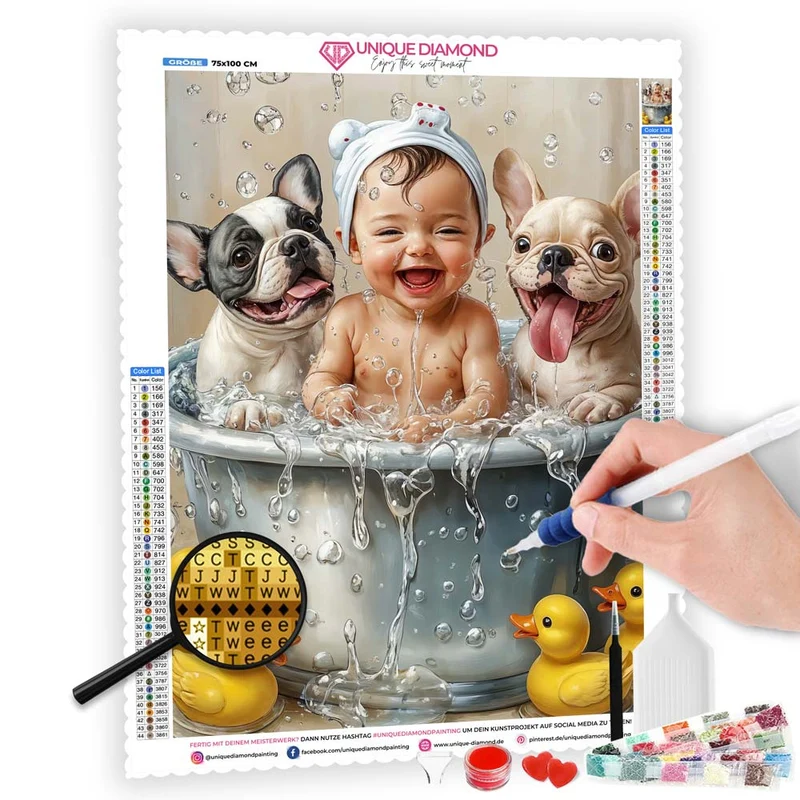 5D Diamond Painting – Fröhliches Badeabenteuer