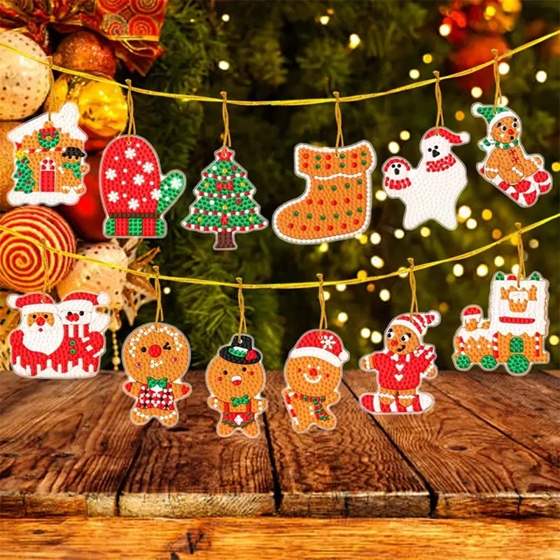 Diamond Painting Weihnachtsbaum Anhänger Festliche Weihnachten