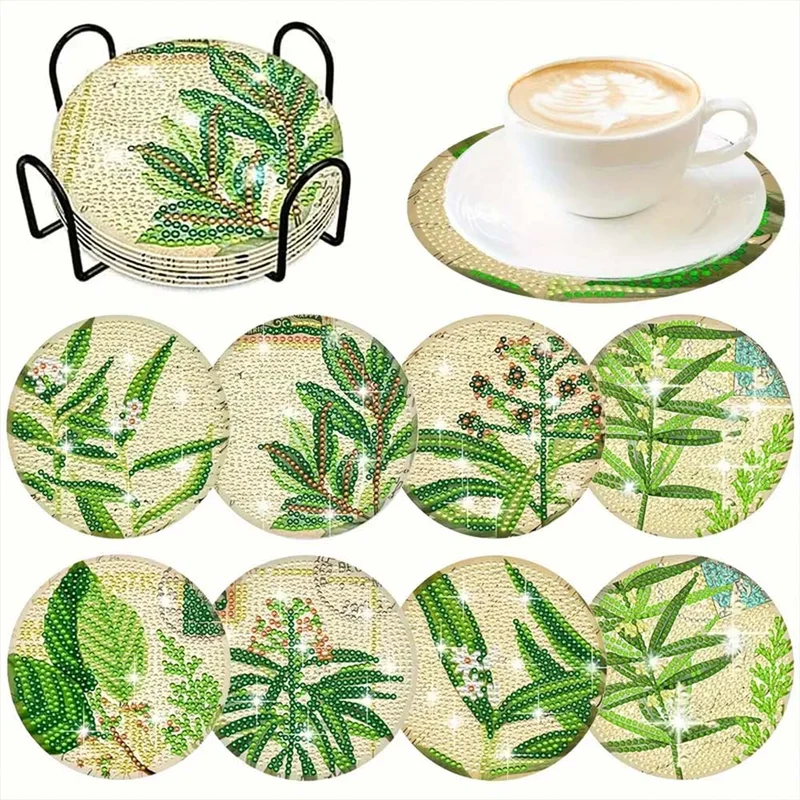 Diamond Painting Untersetzer – Botanische Eleganz